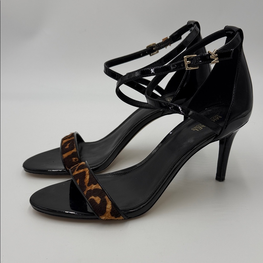 Michael Kors MK Women’s Patent Hair On Animal Print Heels Shoes